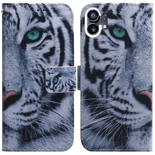 For Nothing Phone 1 Coloured Drawing Leather Phone Case(Tiger) - Nothing Cases by buy2fix | Online Shopping UK | buy2fix