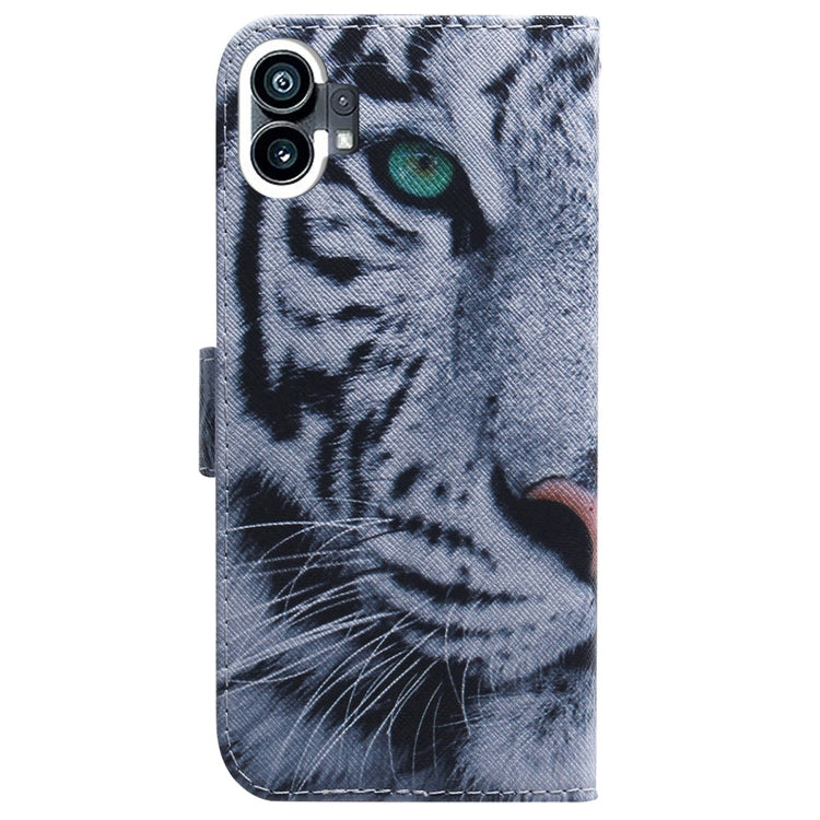 For Nothing Phone 1 Coloured Drawing Leather Phone Case(Tiger) - Nothing Cases by buy2fix | Online Shopping UK | buy2fix