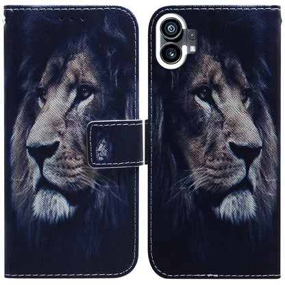 For Nothing Phone 1 Coloured Drawing Leather Phone Case(Lion) - Nothing Cases by buy2fix | Online Shopping UK | buy2fix