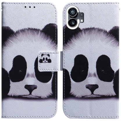 For Nothing Phone 1 Coloured Drawing Leather Phone Case(Panda) - Nothing Cases by buy2fix | Online Shopping UK | buy2fix
