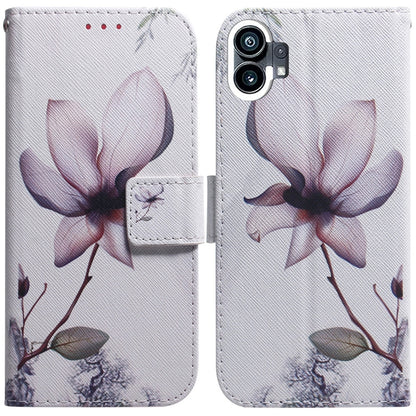 For Nothing Phone 1 Coloured Drawing Leather Phone Case(Magnolia) - Nothing Cases by buy2fix | Online Shopping UK | buy2fix