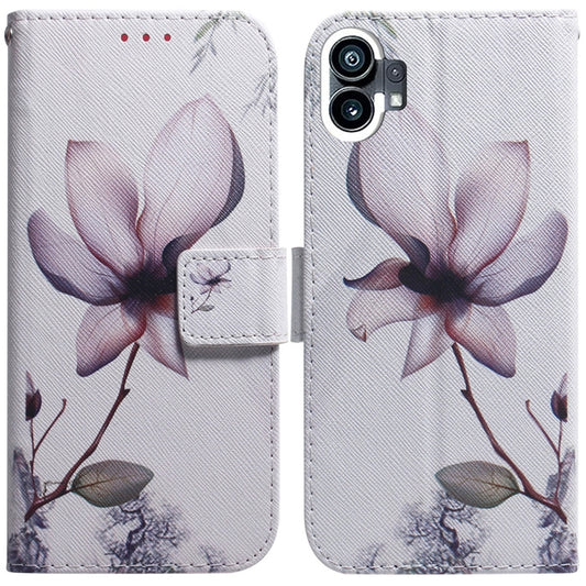 For Nothing Phone 1 Coloured Drawing Leather Phone Case(Magnolia) - Nothing Cases by buy2fix | Online Shopping UK | buy2fix