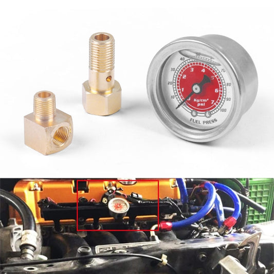 For Honda Civic Car Modification Fuel Pressure Gauge 0-100PSI(Red) - Car Modification by buy2fix | Online Shopping UK | buy2fix