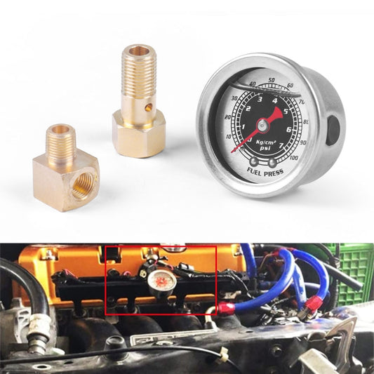 For Honda Civic Car Modification Fuel Pressure Gauge 0-100PSI(Black) - Car Modification by buy2fix | Online Shopping UK | buy2fix