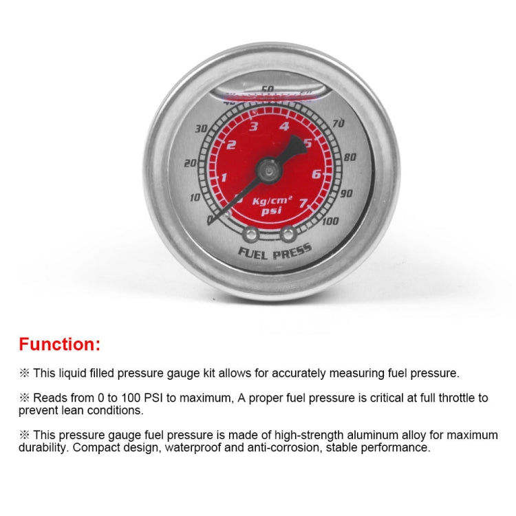 For Honda Civic Car Modification Fuel Pressure Gauge 0-100PSI(Black) - Car Modification by buy2fix | Online Shopping UK | buy2fix