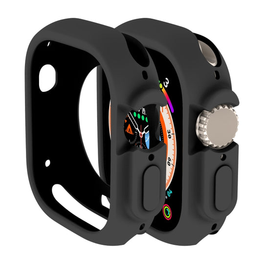 For Apple Watch Ultra 4 / 3 / 2 / 1 49mm Candy TPU Protective Case(Black)