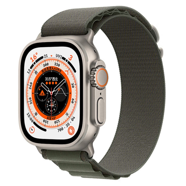 For Apple Watch Ultra 49mm Nylon Watch Band (Army Green) - Watch Bands by buy2fix | Online Shopping UK | buy2fix