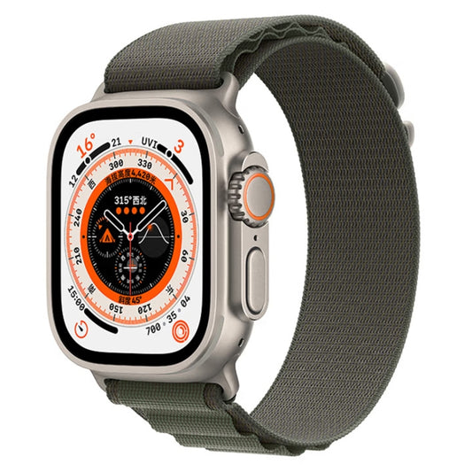 For Apple Watch Ultra 49mm Nylon Watch Band (Army Green) - Watch Bands by buy2fix | Online Shopping UK | buy2fix