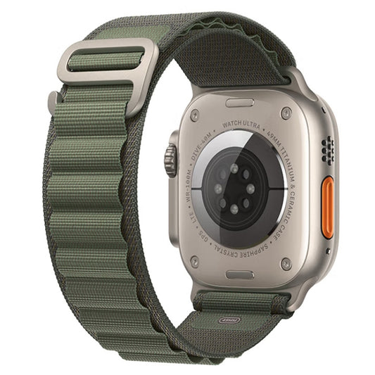 For Apple Watch Ultra 49mm Nylon Watch Band (Army Green) - Watch Bands by buy2fix | Online Shopping UK | buy2fix