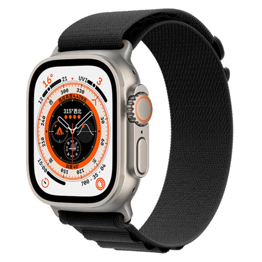 For Apple Watch Ultra 49mm Nylon Watch Band(Black) - Watch Bands by buy2fix | Online Shopping UK | buy2fix