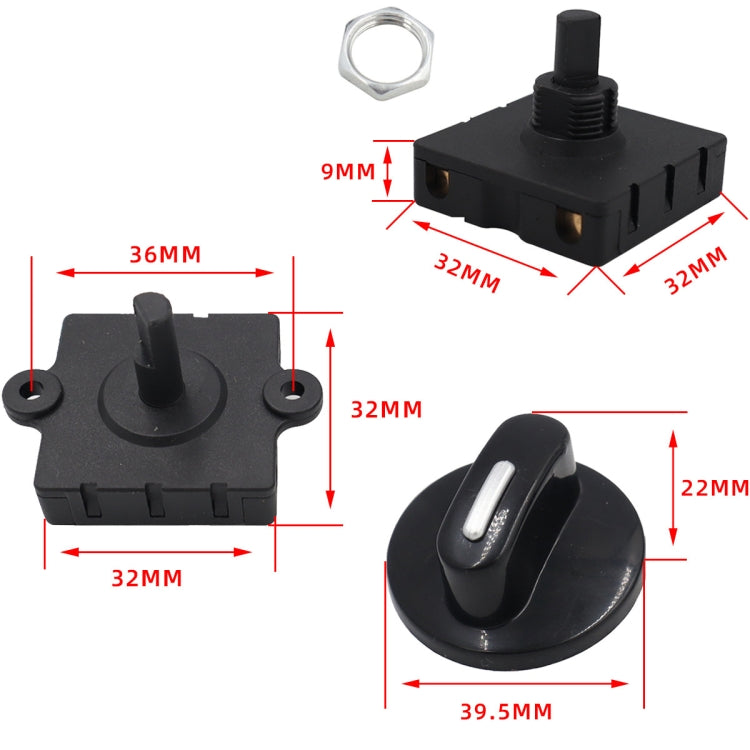 Type A 2 Pair 4 Gear 3 Speed Rotary Switch Fan Heater Speed Selector - Others by buy2fix | Online Shopping UK | buy2fix