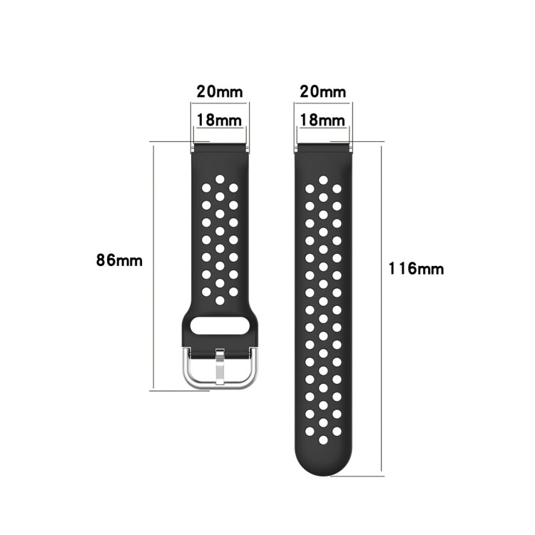 For Xiaomi Watch / Huawei Honor S1 18mm Solid Color Sport Watch Band(Black) - Watch Bands by buy2fix | Online Shopping UK | buy2fix