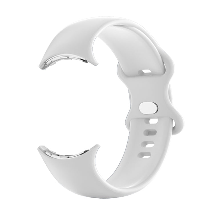 For Google Pixel Watch Single Color Silicone Watch Band Man(White) - Watch Bands by buy2fix | Online Shopping UK | buy2fix