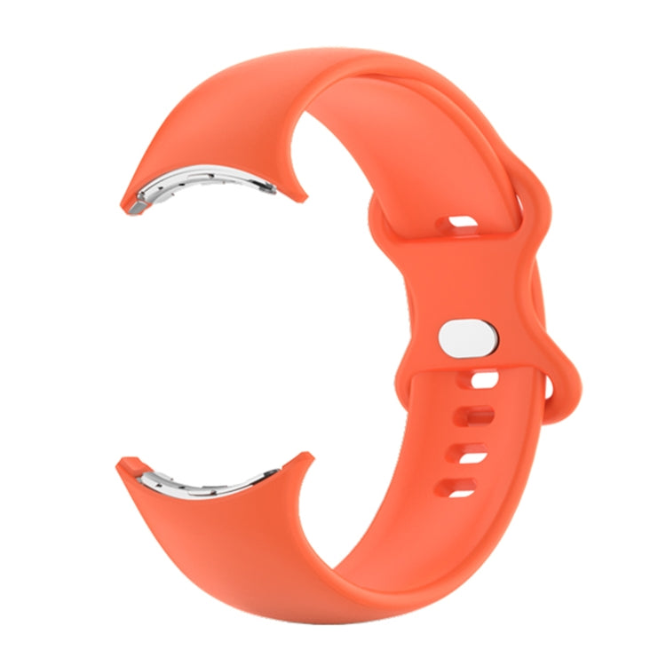 For Google Pixel Watch Single Color Silicone Watch Band Man(Orange) - Watch Bands by buy2fix | Online Shopping UK | buy2fix