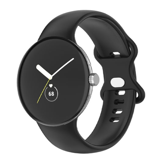 For Google Pixel Watch 5 / 4 / 3 / 2 / 1 41mm Single Color Silicone Watch Band Man(Black)