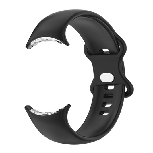 For Google Pixel Watch Single Color Silicone Watch Band Man(Black) - Watch Bands by buy2fix | Online Shopping UK | buy2fix