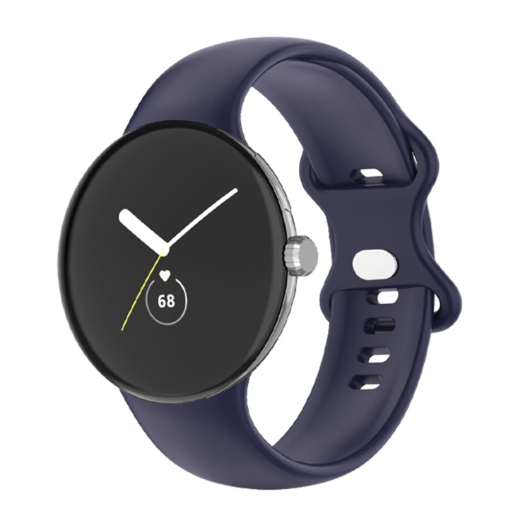 For Google Pixel Watch Single Color Silicone Watch Band Man(Blue) - Watch Bands by buy2fix | Online Shopping UK | buy2fix