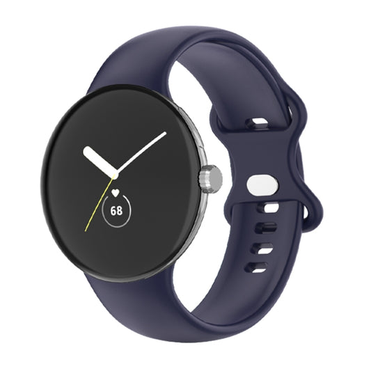 For Google Pixel Watch Single Color Silicone Watch Band Man(Blue) - Watch Bands by buy2fix | Online Shopping UK | buy2fix