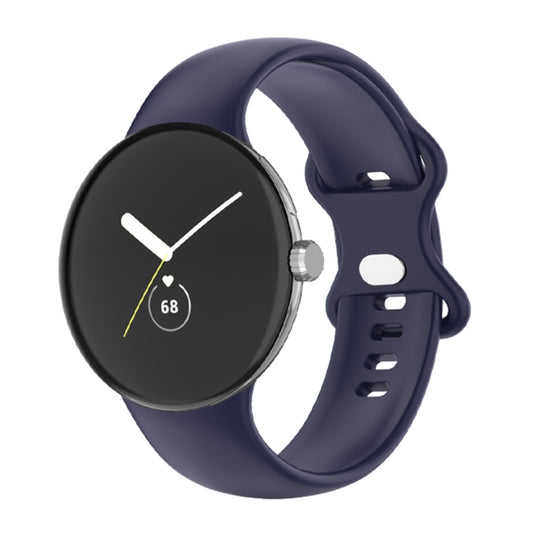 For Google Pixel Watch 5 / 4 / 3 / 2 / 1 41mm Single Color Silicone Watch Band Man(Blue)