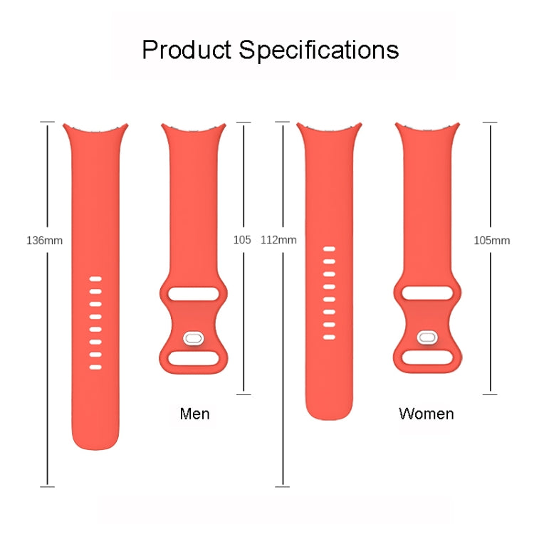 For Google Pixel Watch Single Color Silicone Watch Band Man(Orange) - Watch Bands by buy2fix | Online Shopping UK | buy2fix