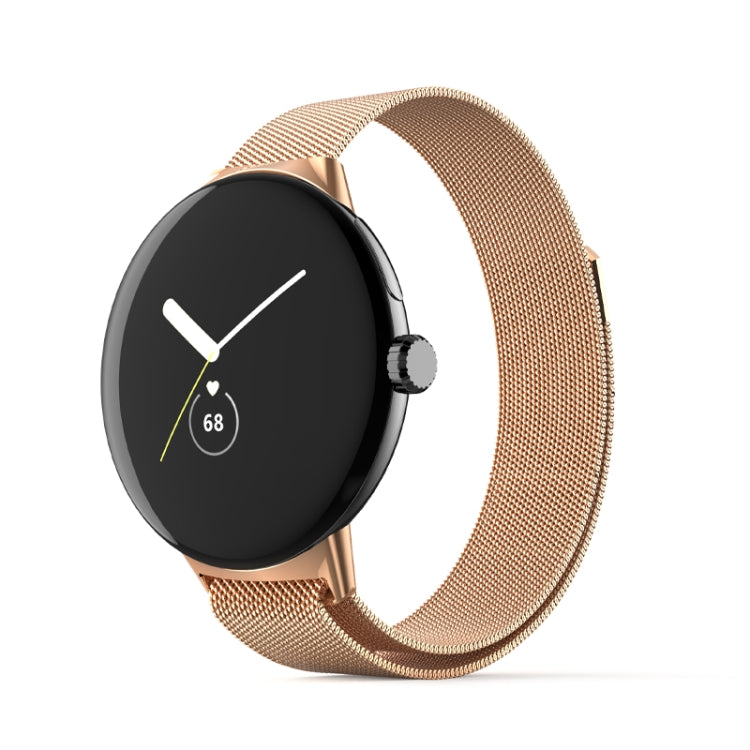 For Google Pixel Watch Milanese Stainless Steel Metal Watch Band(Rose Gold) - Watch Bands by buy2fix | Online Shopping UK | buy2fix