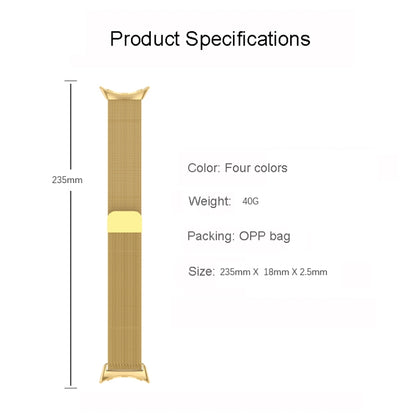 For Google Pixel Watch Milanese Stainless Steel Metal Watch Band(Rose Gold) - Watch Bands by buy2fix | Online Shopping UK | buy2fix