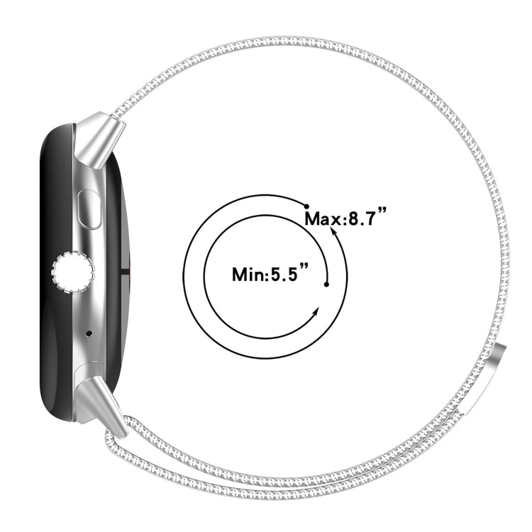 For Google Pixel Watch Milanese Stainless Steel Metal Watch Band(Black) - Watch Bands by buy2fix | Online Shopping UK | buy2fix