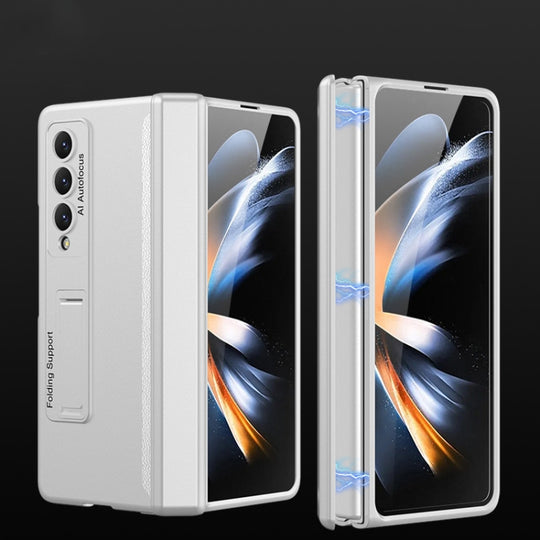 For Samsung Galaxy Z Fold4 GKK Magnetic Hinged Folding Full Phone Case(Silver)