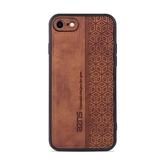 For iPhone SE 2022 / SE 2020 / 8 / 7 AZNS 3D Embossed Skin Feel Phone Case(Brown) - iPhone SE 2022 / 2020 / 8 / 7 Cases by AZNS | Online Shopping UK | buy2fix