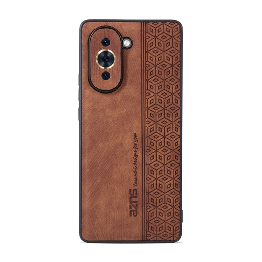 For Huawei nova 10 Pro AZNS 3D Embossed Skin Feel Phone Case(Brown) - Huawei Cases by AZNS | Online Shopping UK | buy2fix