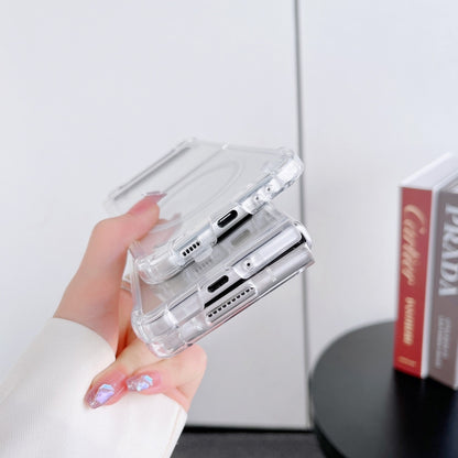 For Samsung Galaxy Z Flip3 5G Magsafe Magnetic Transparent Shockproof Phone Case by buy2fix