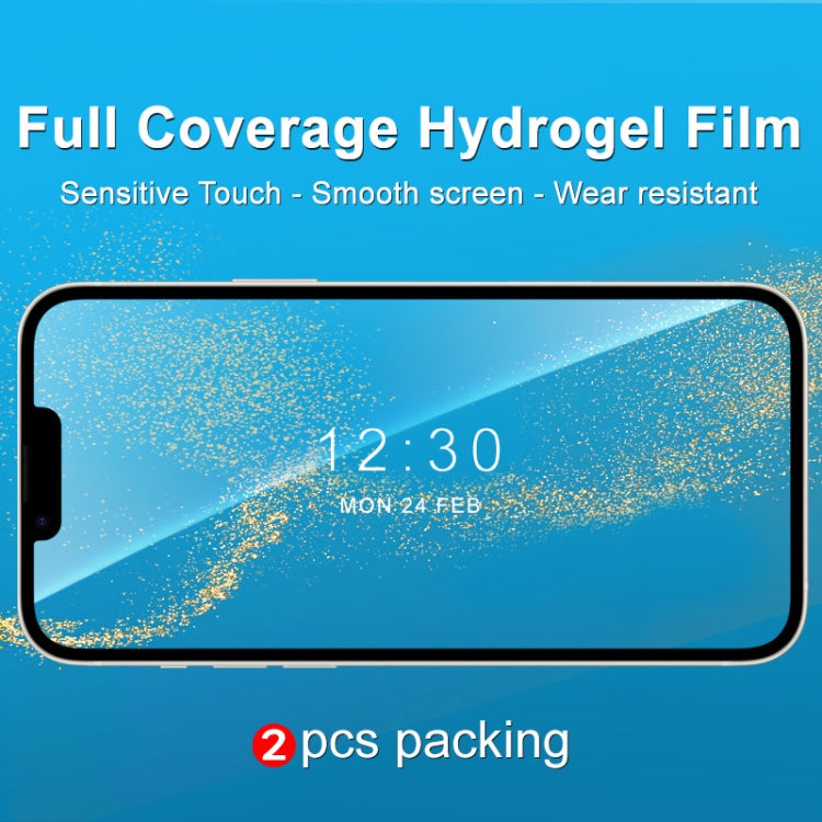 For iPhone 14 Plus 2pcs imak Curved Full Screen Hydrogel Film Protector - Front Protector by imak | Online Shopping UK | buy2fix