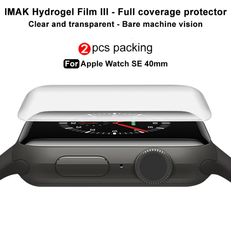 For Apple Watch SE 40mm 2pcs imak Curved Full Screen Hydrogel Film Protector - Screen Protector by imak | Online Shopping UK | buy2fix