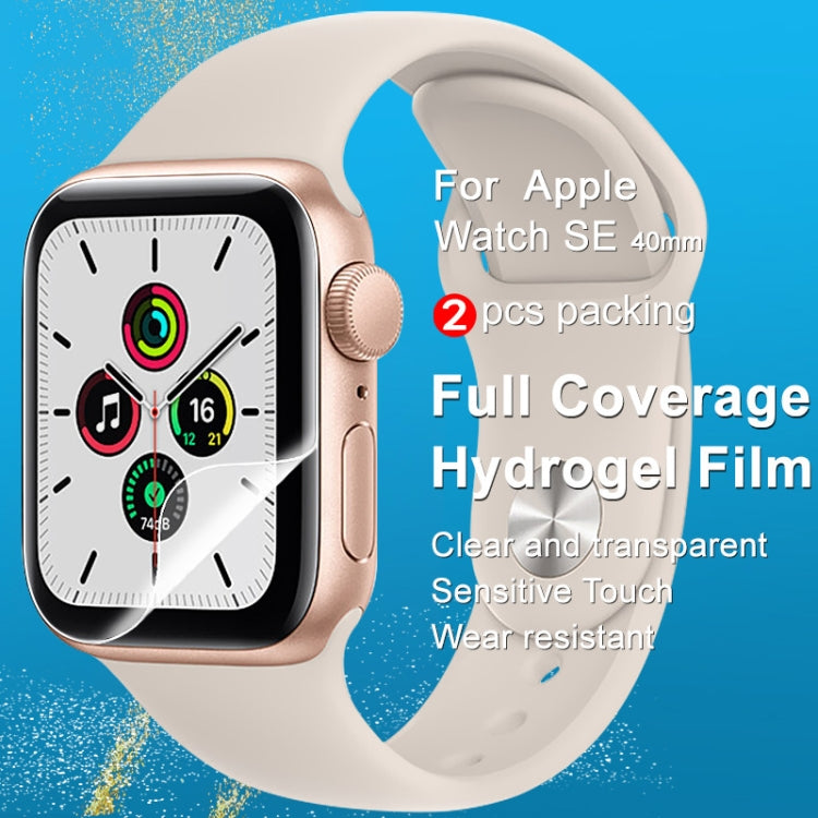 For Apple Watch SE 40mm 2pcs imak Curved Full Screen Hydrogel Film Protector - Screen Protector by imak | Online Shopping UK | buy2fix