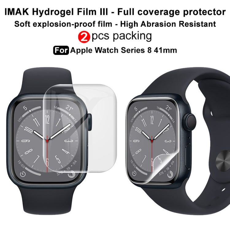 For Apple Watch Series 7/8/9 41mm 2pcs imak Curved Full Screen Hydrogel Film Protector - Screen Protector by imak | Online Shopping UK | buy2fix