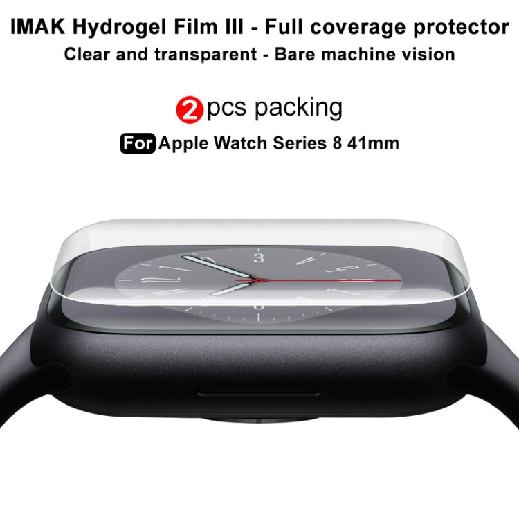 For Apple Watch Series 7/8/9 41mm 2pcs imak Curved Full Screen Hydrogel Film Protector - Screen Protector by imak | Online Shopping UK | buy2fix