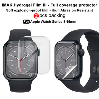 For Apple Watch Series 8 45mm 2pcs imak Curved Full Screen Hydrogel Film Protector - Screen Protector by imak | Online Shopping UK | buy2fix