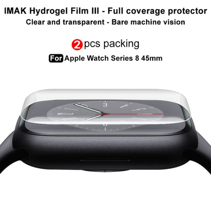 For Apple Watch Series 8 45mm 2pcs imak Curved Full Screen Hydrogel Film Protector - Screen Protector by imak | Online Shopping UK | buy2fix