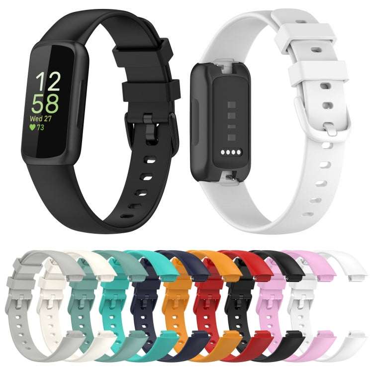 For Fitbit Inspire3 Solid Color Silicone Watch Band, Size:L Size(Pine Green) - Watch Bands by buy2fix | Online Shopping UK | buy2fix