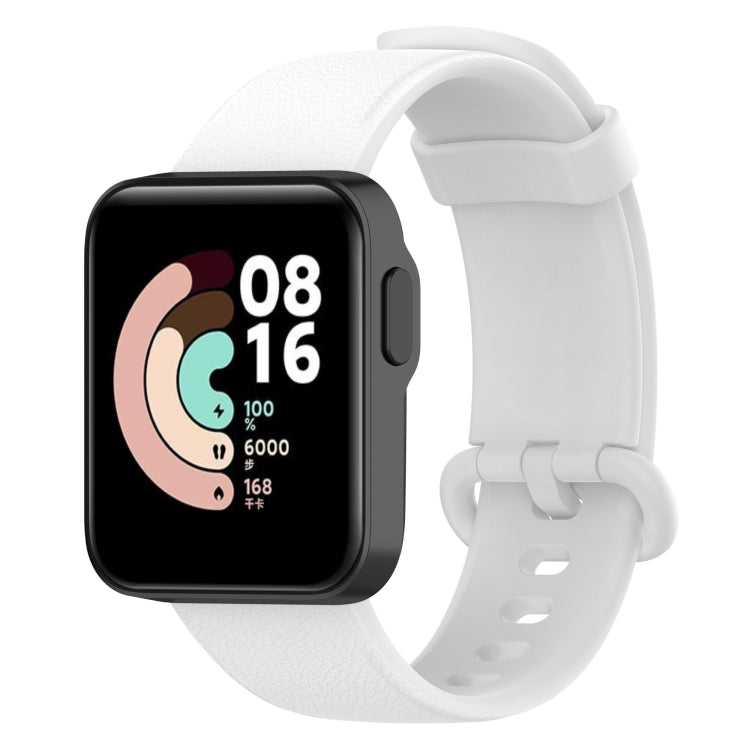 For Xiaomi MI Watch Lite / Redmi Watch Litchi Texture Leather Watch Band(White) - Watch Bands by buy2fix | Online Shopping UK | buy2fix