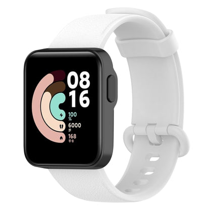 For Xiaomi MI Watch Lite / Redmi Watch Litchi Texture Leather Watch Band(White) - Watch Bands by buy2fix | Online Shopping UK | buy2fix