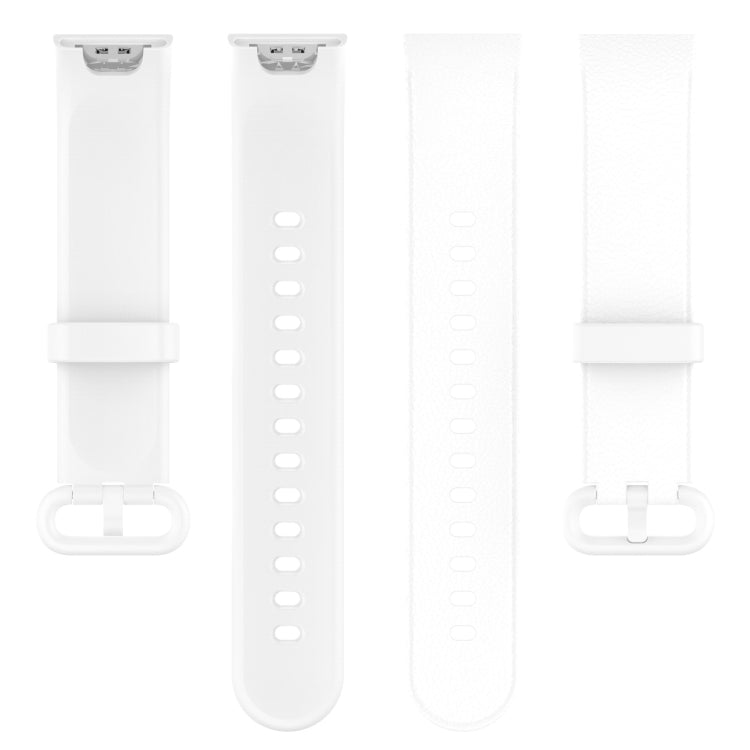 For Xiaomi MI Watch Lite / Redmi Watch Litchi Texture Leather Watch Band(White) - Watch Bands by buy2fix | Online Shopping UK | buy2fix