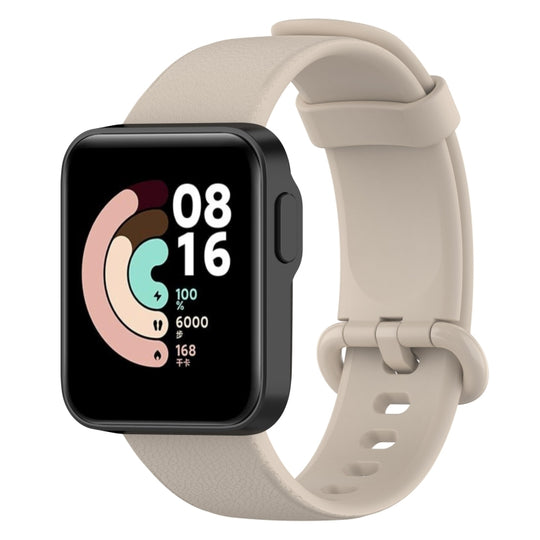 Pour Xiaomi MI Watch Lite / Redmi Watch Bracelet de montre en cuir à texture Litchi (blanc ivoire)