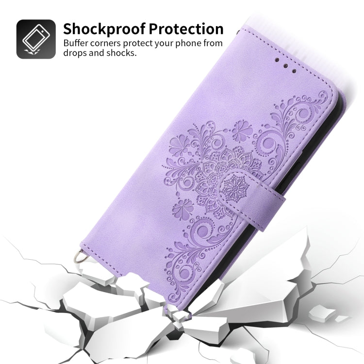 For Xiaomi 12 / 12X Skin-feel Flowers Embossed Wallet Leather Phone Case(Purple) by buy2fix