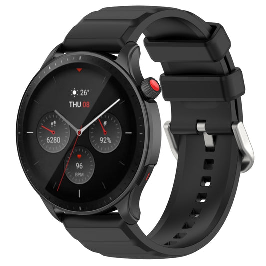 For Amazfit GTR 4 22mm Silicone Watch Band(Black) - Watch Bands by buy2fix | Online Shopping UK | buy2fix