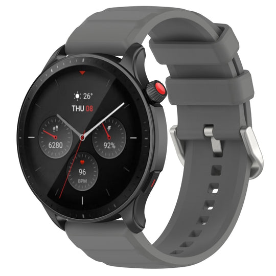 For Amazfit GTR 4 22mm Silicone Watch Band(Dark Grey)