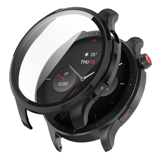 For Amazfit GTR 4 / Amazfit GTR 4 Pro PC + Tempered Glass Integrated Protective Watch Case(Black) - Watch Cases by buy2fix | Online Shopping UK | buy2fix