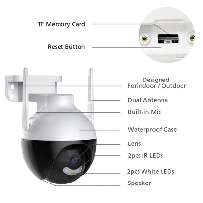 A18 8MP HD Wireless WiFi Smart Surveillance Camera, Specification:UK Plug - Wireless Camera by buy2fix | Online Shopping UK | buy2fix
