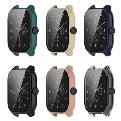 For Amazfit GTS 4 PC + Tempered Glass Integrated Protective Watch Case(Pink) - Watch Cases by buy2fix | Online Shopping UK | buy2fix