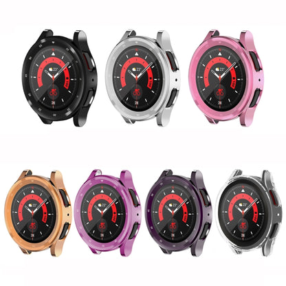 For Samsung Galaxy Watch5 Pro 45mm Full Coverage TPU Electroplating Watch Case(Black) - Watch Cases by buy2fix | Online Shopping UK | buy2fix